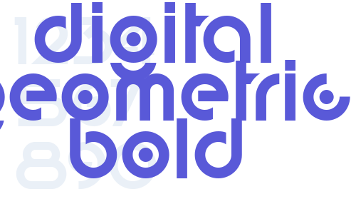 digital geometric bold Font Download