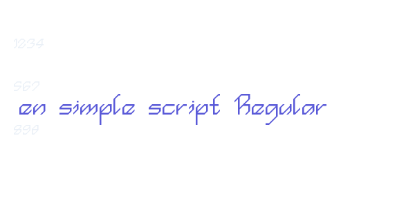 en simple script Regular font free