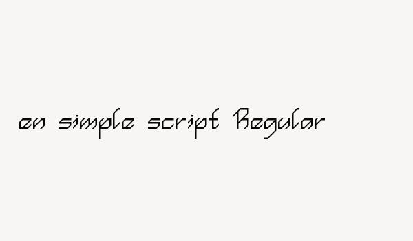 en simple script Regular Font