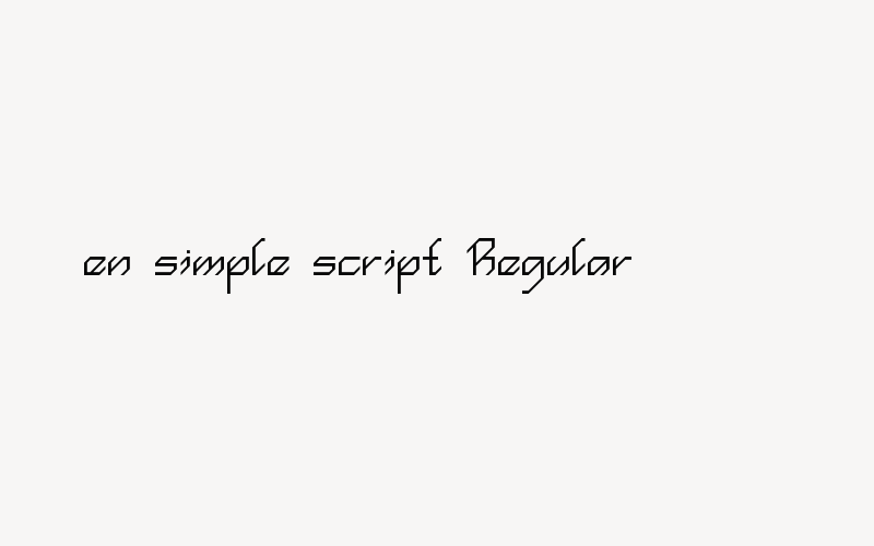 en simple script Regular Font