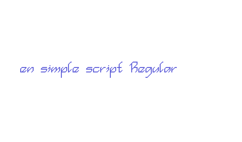 en simple script Regular Font Download