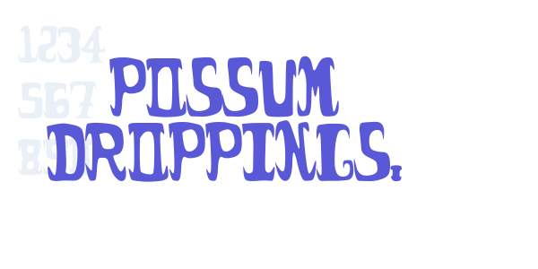 possum droppings. font