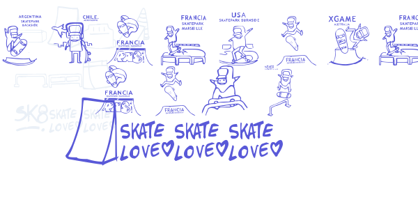 skatelove ( tour 2009) font free