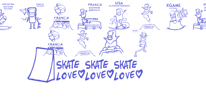 skatelove ( tour 2009) Font