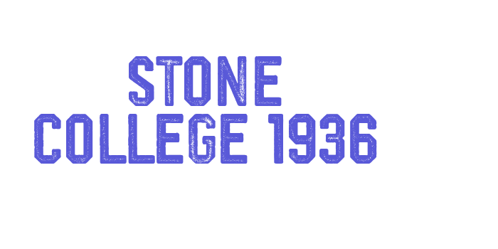 stone college 1936 Font Download