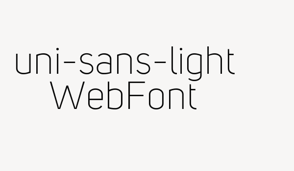 uni-sans-light WebFont Font