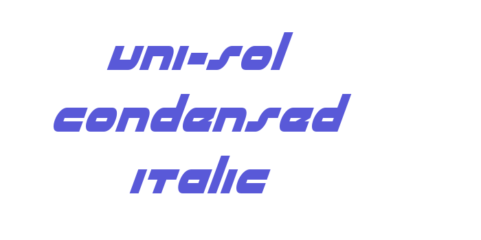 uni-sol condensed italic Font