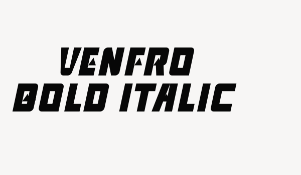 venfro Bold Italic Font