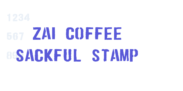 zai Coffee Sackful Stamp font