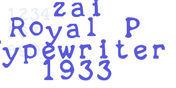 zai Royal P Typewriter 1933 font free