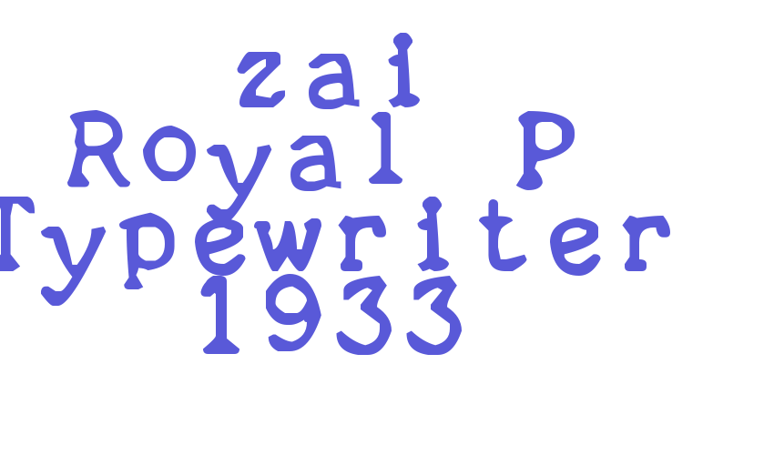 zai Royal P Typewriter 1933 Font Download