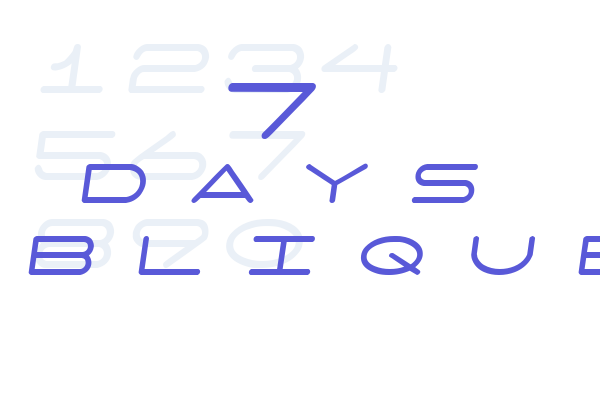 7 days oblique font download