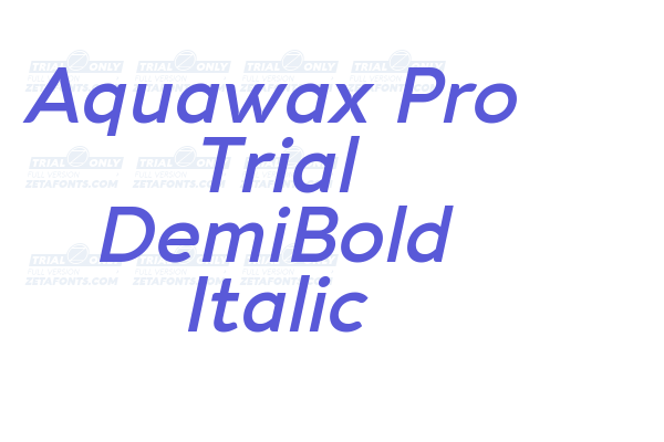 Aquawax Pro Trial DemiBold Italic