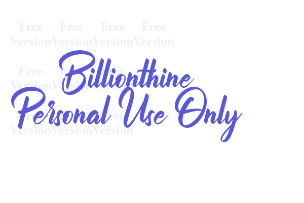 Billionthine Personal Use Only