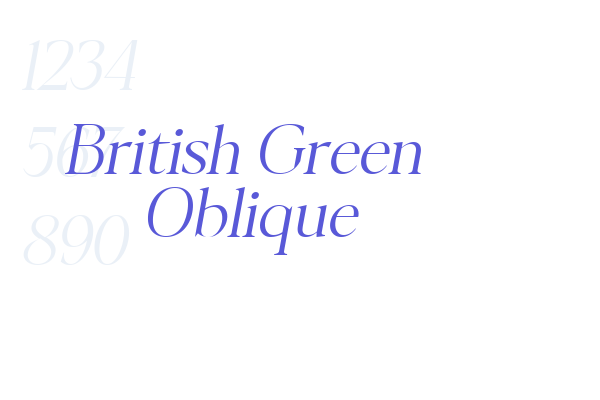 British Green  Oblique