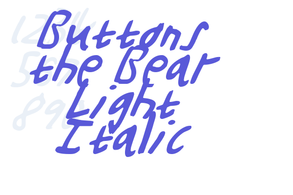 Buttons the Bear Light Italic