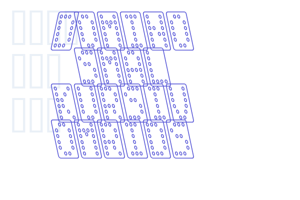 Domino smal kursiv omrids