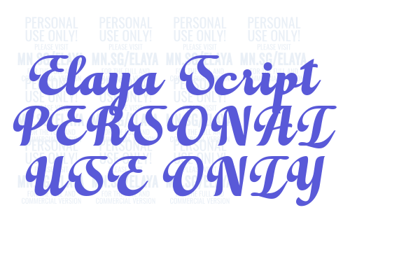 Elaya Script PERSONAL USE ONLY