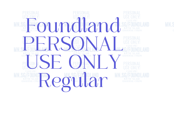 Foundland PERSONAL USE ONLY Regular