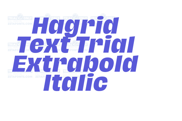 Hagrid Text Trial Extrabold Italic