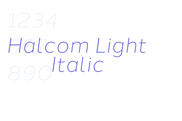 Halcom Light Italic