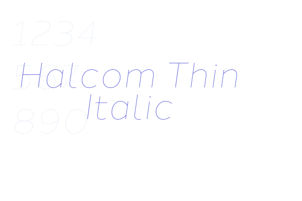 Halcom Thin Italic