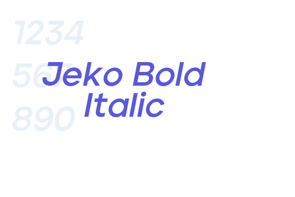 Jeko Bold Italic - Font Free Download