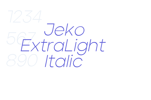 Jeko ExtraLight Italic