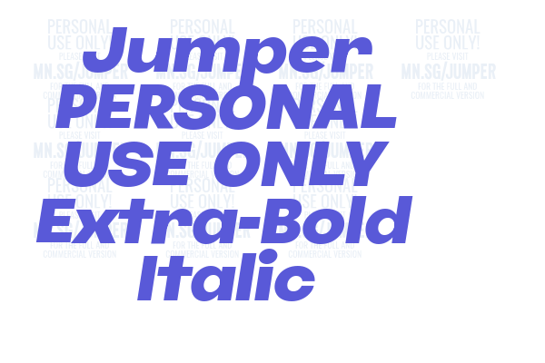 Jumper PERSONAL USE ONLY Extra-Bold Italic