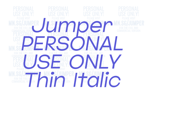 Jumper PERSONAL USE ONLY Thin Italic