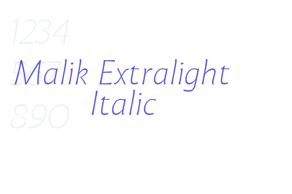 Malik Extralight Italic