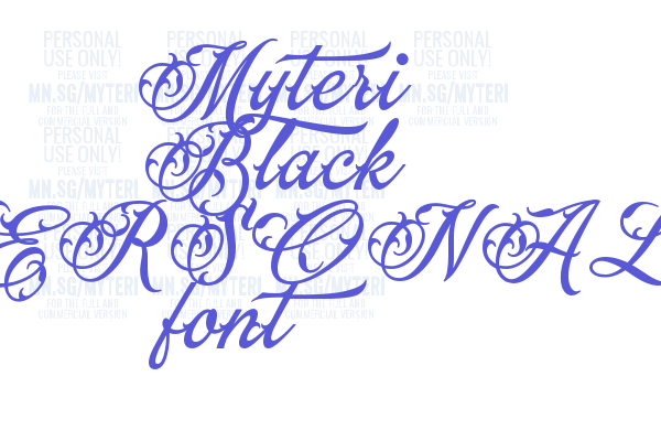 Myteri Black PERSONAL font