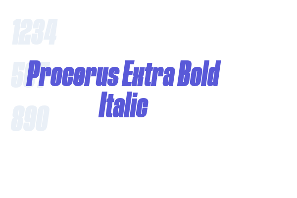 Procerus Extra Bold Italic