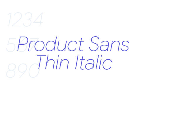 Product Sans Thin Italic font