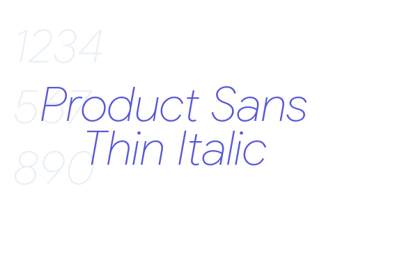 Product Sans Thin Italic