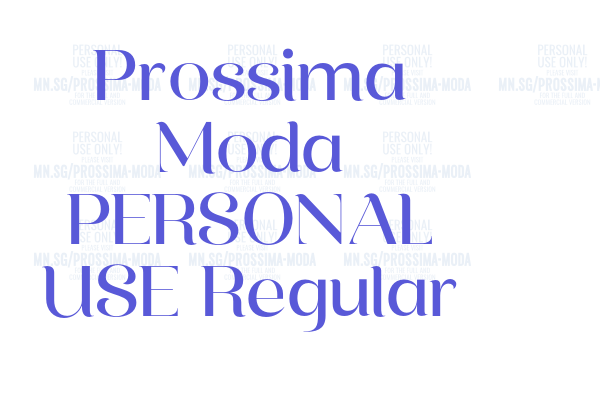 Prossima Moda PERSONAL USE Regular