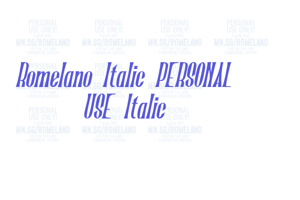 Romelano Italic PERSONAL USE Italic