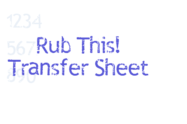 Rub This! Transfer Sheet