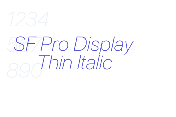 SF Pro Display Thin Italic