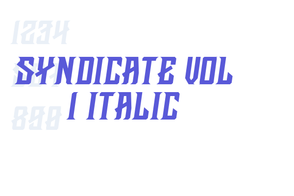 Syndicate vol 1 Italic