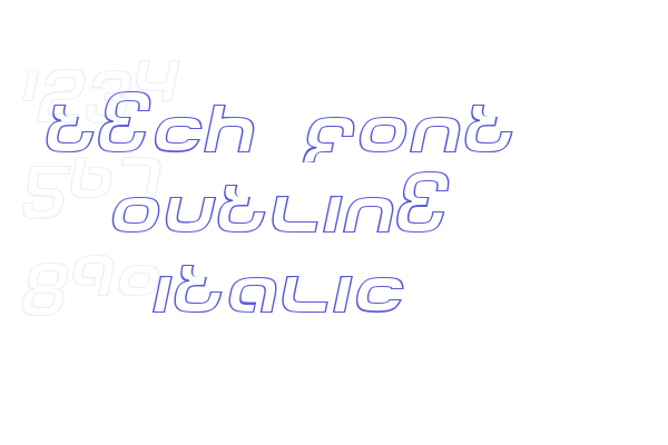 Tech Font Outline Italic