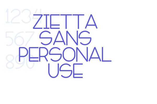 Zietta Sans Personal Use