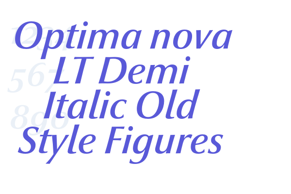 Optima nova LT Demi Italic Old Style Figures