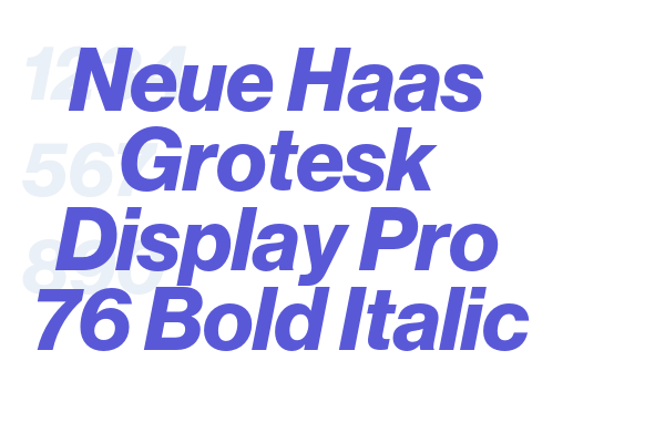 Neue Haas Grotesk Display Pro 76 Bold Italic