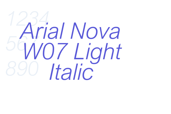 Arial Nova W07 Light Italic font