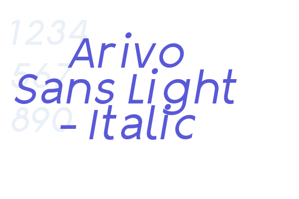 Arivo Sans Light – Italic