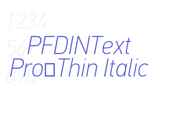 PF DIN Text Pro Thin Italic font