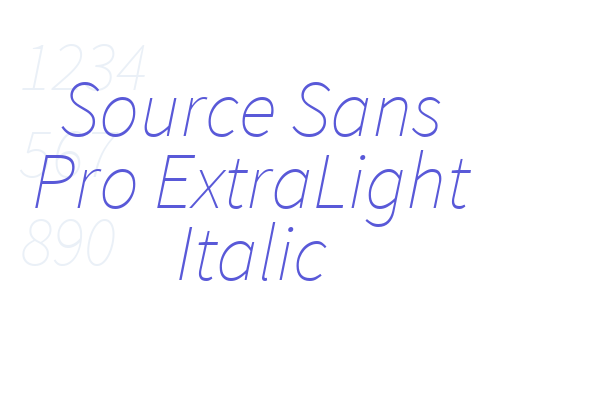 Source Sans Pro ExtraLight Italic