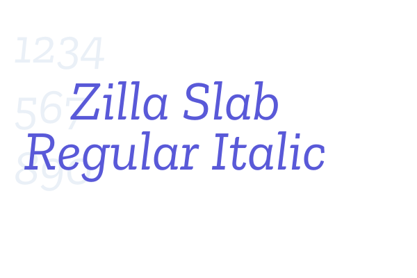 Zilla Slab Regular Italic