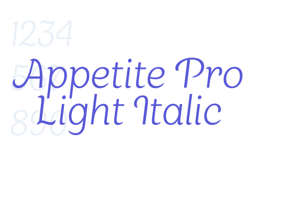 Appetite Pro Light Italic